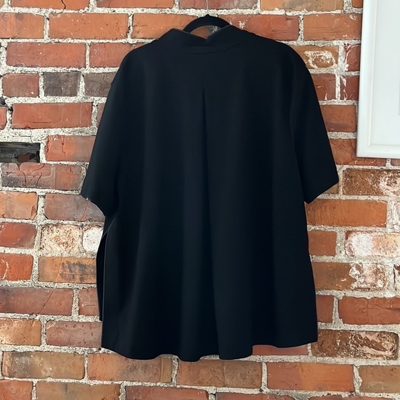 Lafayette 148 New York black short-sleeved collarless jacket, size XXL/US 24 - Picture 4 of 8